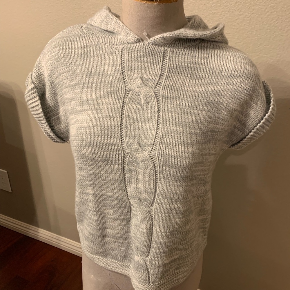 Big girls hooded cable sweater